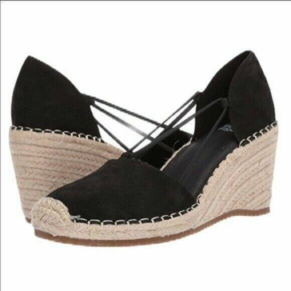 Eileen Fisher Yasmin Shoes Women 10 Tumbled Nubuck Espadrille D'orsay Wedge NEW - Picture 1 of 5